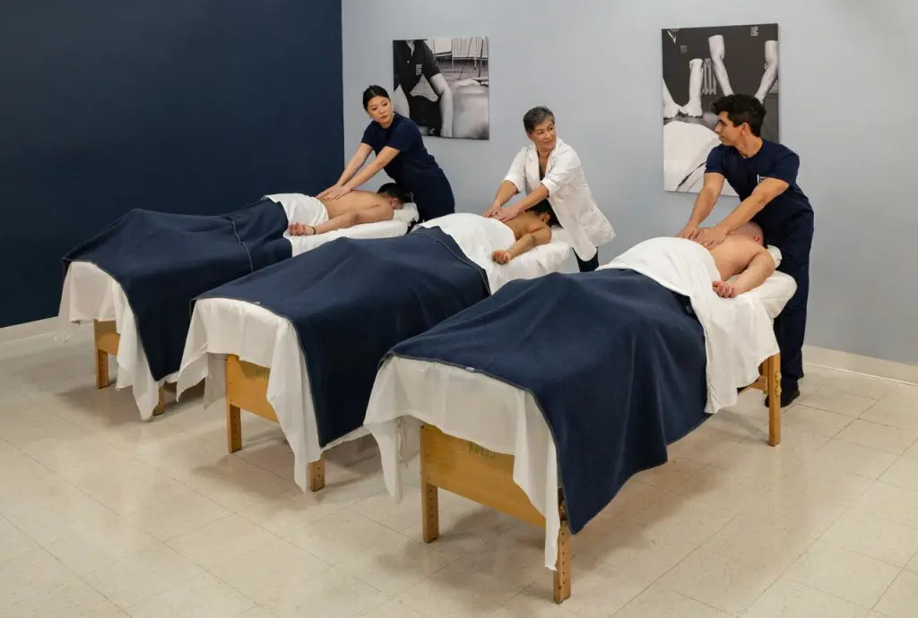 stress reduction clinic students working on clients