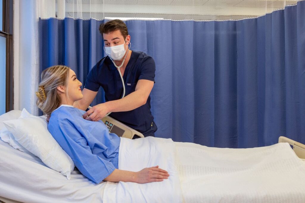 nurse attending a patient